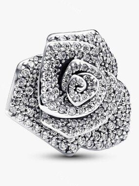 Pandora Sparkling Rose in Bloom Oversized Charm